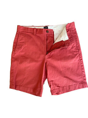 J Crew Shorts Mens Size 33W Orange Pink Preppy Summer Vacation Chino 9" inseam
